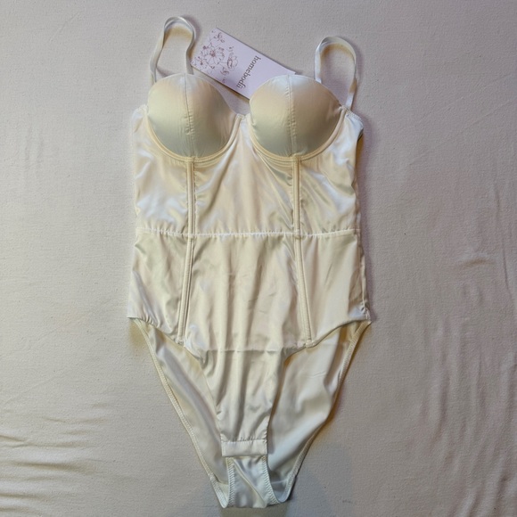 Homebodii Other - Homebodii Brooklyn‎ Bodysuit White Satin Corset Women Size XS NWT